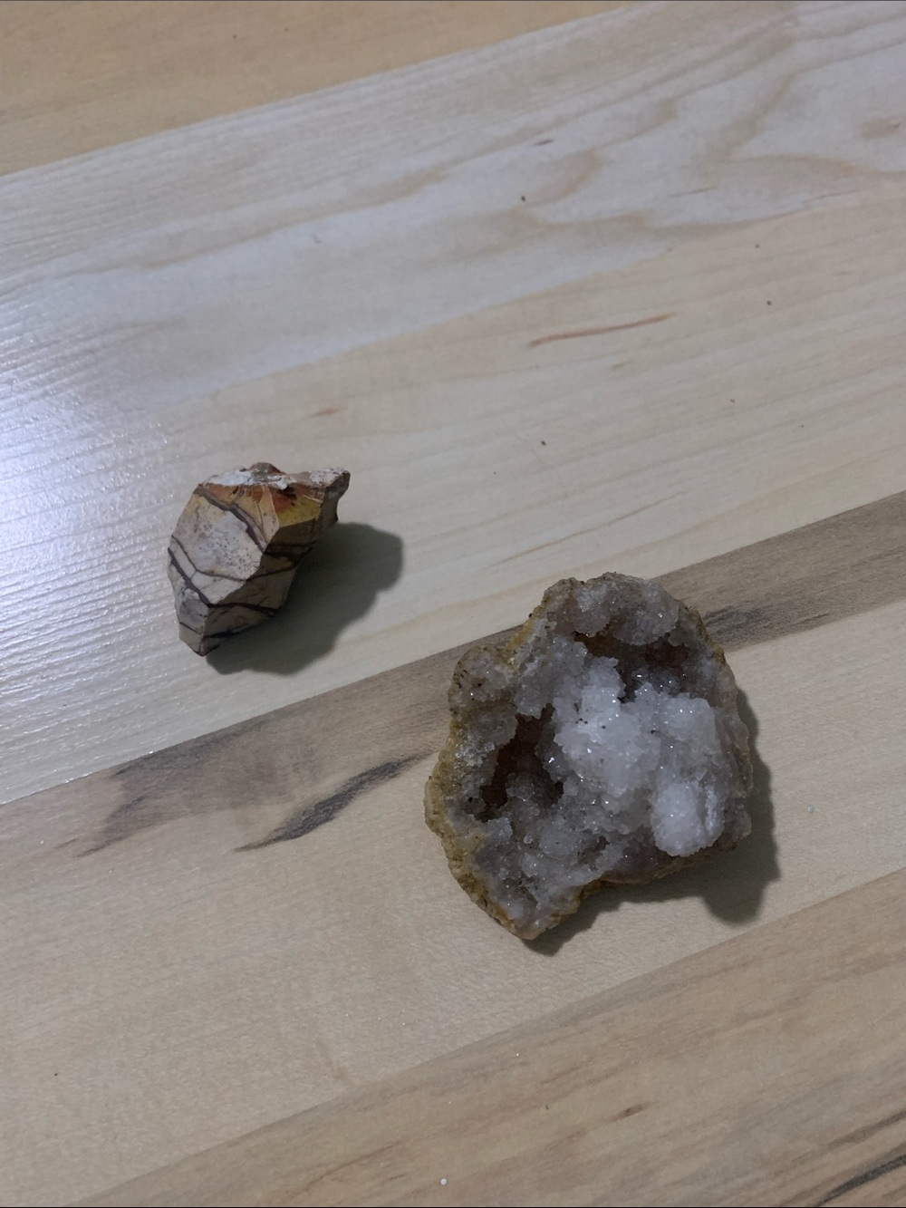Natural White Crystal Geode Home Accent - White and Brown